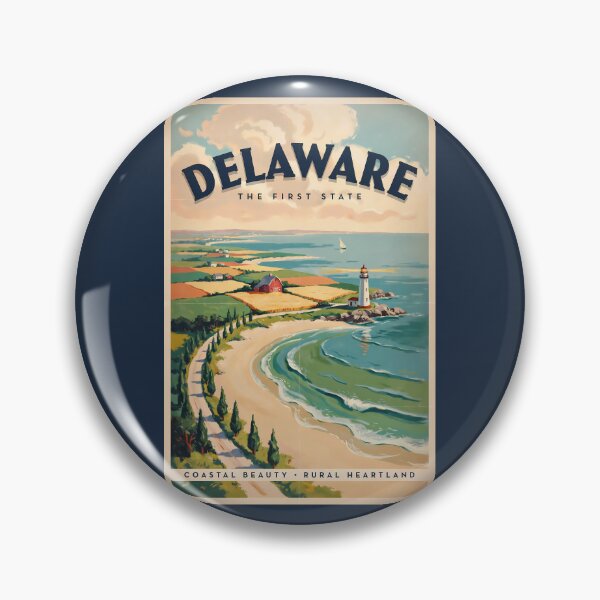 Item preview, Delaware Lighthouse Illustration Travel Art Vintage designed and sold by KrisSidDesigns.