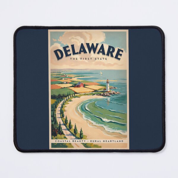 Item preview, Delaware Lighthouse Illustration Travel Art Vintage designed and sold by KrisSidDesigns.