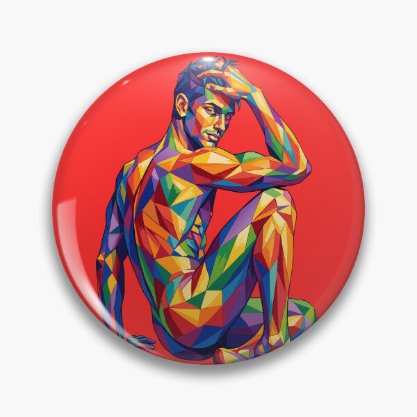 Item preview, Prism of Masculinity - Colorful Geometric Male Figure Art designed and sold by gayishdesign.