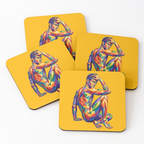 Item preview, Prism of Masculinity - Colorful Geometric Male Figure Art designed and sold by gayishdesign.