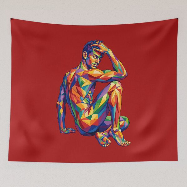 Item preview, Prism of Masculinity - Colorful Geometric Male Figure Art designed and sold by gayishdesign.