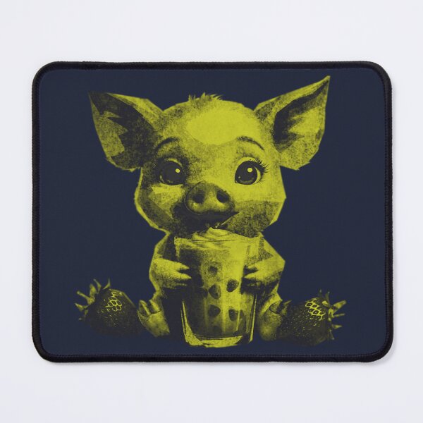 Item preview, Cute Kawaii Baby Pig with Strawberry Milkshake designed and sold by kinpirks.