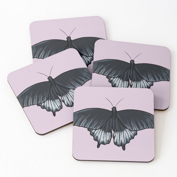Item preview, Black Butterfly Illustration on mauve designed and sold by Ellen Wilberg.