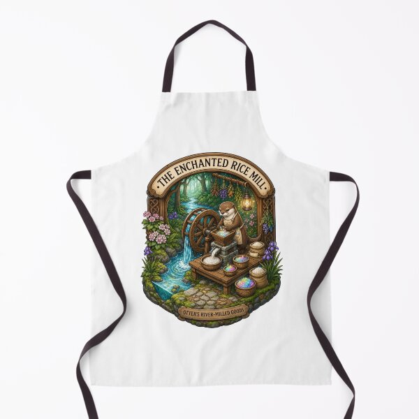 Item preview, The Enchanted Rice Mill | Otter Miller | Woodland Watermill | Cottagecore Grain Mill | Fantasy Forest Marketplace designed and sold by MrDev.