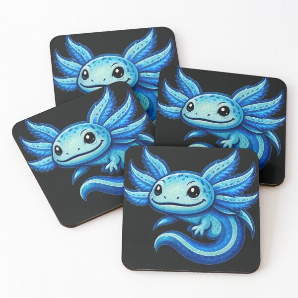 Item preview, Cute Blue Axolotl Kawaii Anime Art designed and sold by MonsoonInkX.