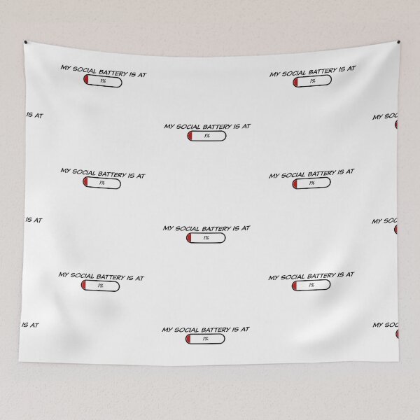 Item preview, My Social Battery is At 1 Percent, Low Battery, Introvert, Quote designed and sold by Kryipsyco.