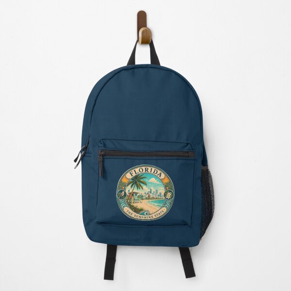Item preview, Florida Landscape Illustration Travel Art Badge designed and sold by KrisSidDesigns.