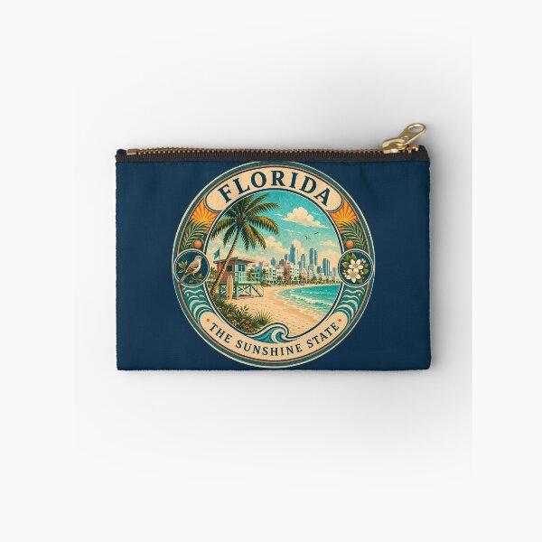 Item preview, Florida Landscape Illustration Travel Art Badge designed and sold by KrisSidDesigns.
