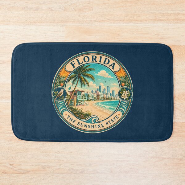 Item preview, Florida Landscape Illustration Travel Art Badge designed and sold by KrisSidDesigns.