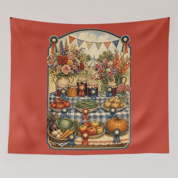 Item preview, Vintage Country Fair Illustration – Retro Prize Preserves Design Art designed and sold by MagicMakerPh.