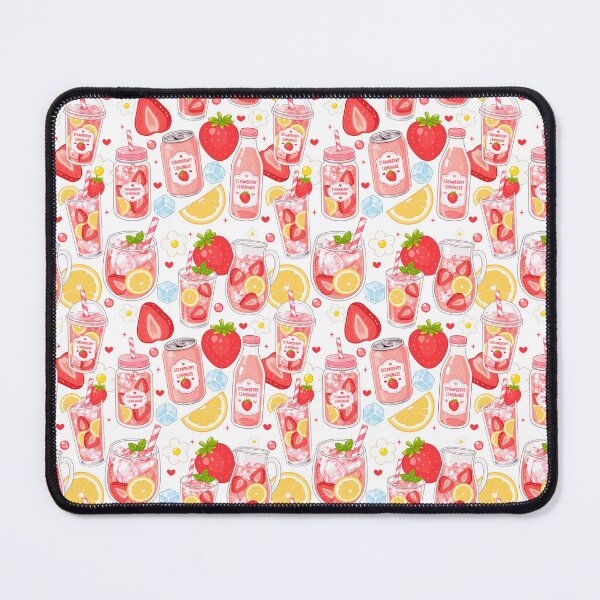 Item preview, Cute Strawberry Lemonade Seamless designed and sold by KJackArtwork.