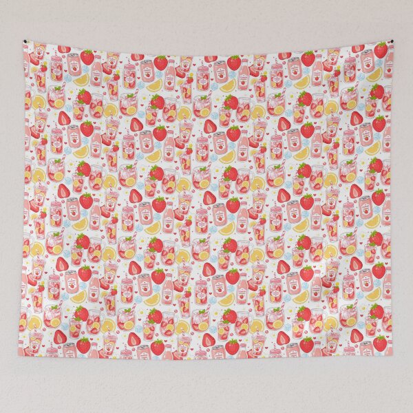 Item preview, Cute Strawberry Lemonade Seamless  designed and sold by KJackArtwork.