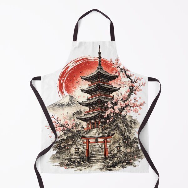 Item preview, Japanese Temple – Sakura & Mount Fuji designed and sold by oatsupspace.