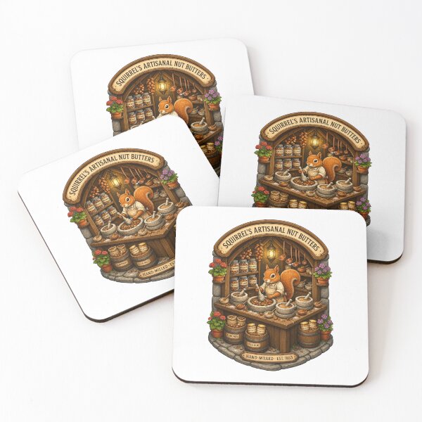 Item preview, Squirrel's Artisanal Nut Butters | Woodland Squirrel Chef | Cottagecore Nut Butter Shop | Fantasy Forest Market | Rustic Artisan Kitchen designed and sold by MrDev.