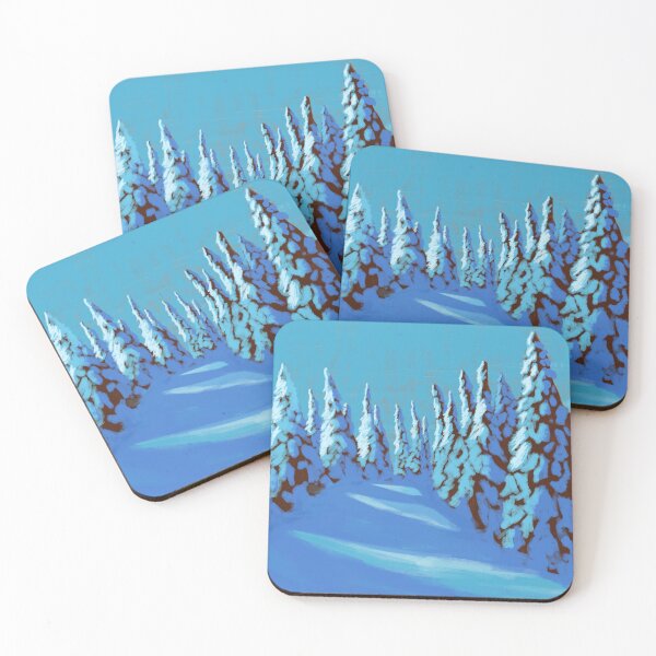 Item preview, Winter Pine Forest Snowy Trees Painting designed and sold by Matte-War07.