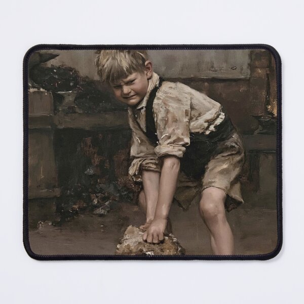Item preview, Young Boy Lifting Heavy Stone designed and sold by lautir.