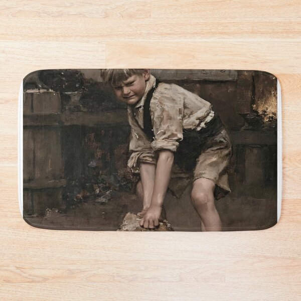 Item preview, Young Boy Lifting Heavy Stone designed and sold by lautir.