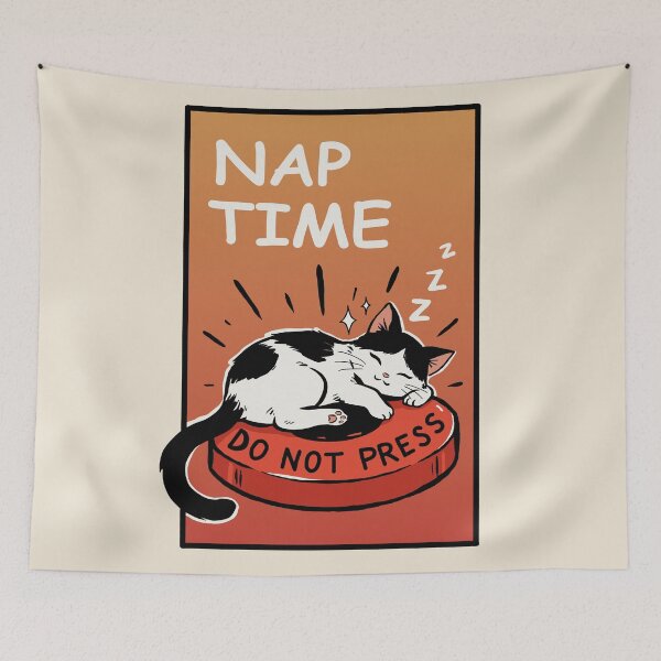 Item preview, Nap Time Cat Emergency Button designed and sold by SakuraHaven.