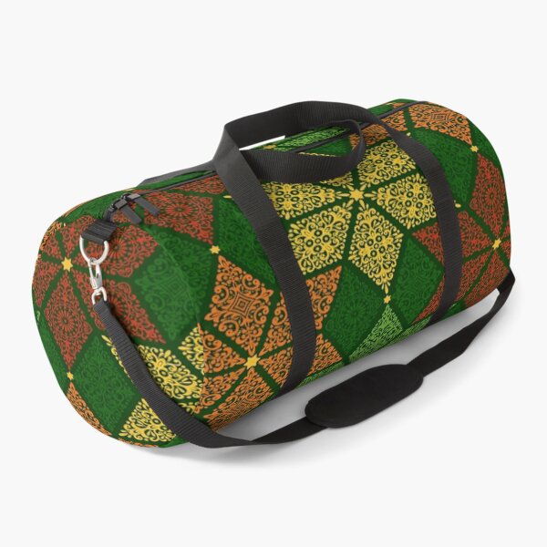 Item preview, Intricate Geometric Pattern with Traditional Motifs and a Rich, Textured Green Background Featuring Accents of Gold, Red, and Yellow designed and sold by Matt_Smith.