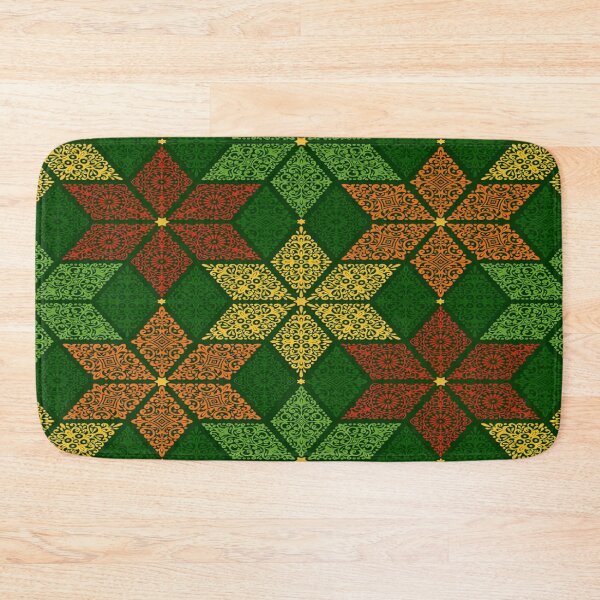 Item preview, Intricate Geometric Pattern with Traditional Motifs and a Rich, Textured Green Background Featuring Accents of Gold, Red, and Yellow designed and sold by Matt_Smith.