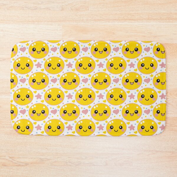 Item preview, Kawaii Happy Face Hearts Pattern designed and sold by CI Creative Design LLC.