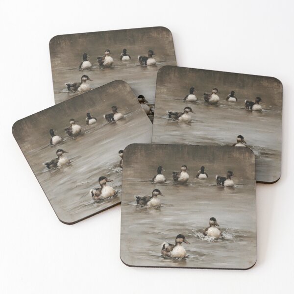 Item preview, Ducks Swimming in Misty Morning Pond designed and sold by lautir.