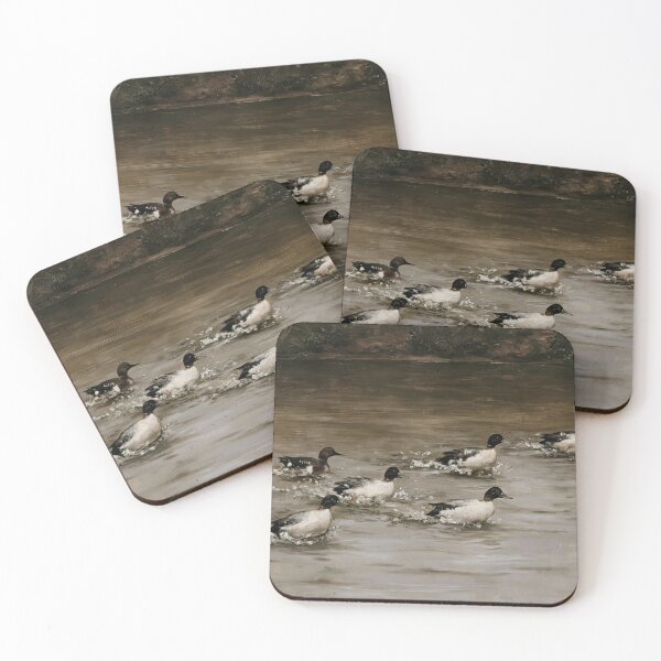 Item preview, Flock of Ducks Swimming in Dark River designed and sold by lautir.
