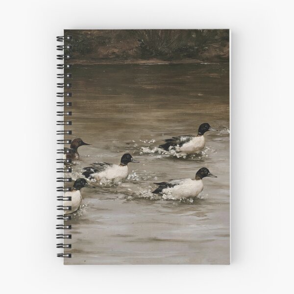 Item preview, Flock of Ducks Swimming in Dark River designed and sold by lautir.