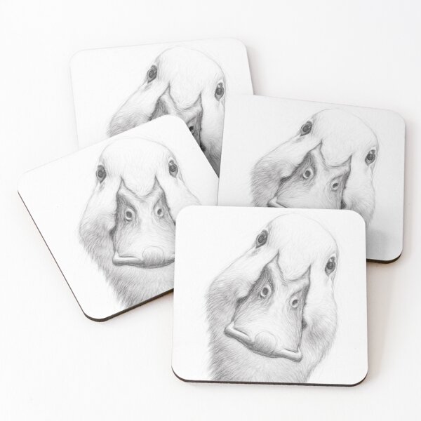 Item preview, Curious Duck Portrait – Black and White Pencil Sketch designed and sold by Leon Woods Pencil Art.