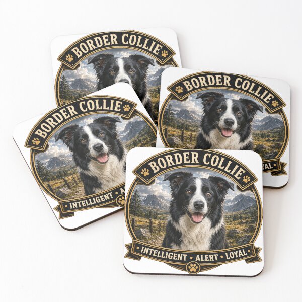 Item preview, Border Collie - Intelligent, Alert, Loyal - Vintage Dog Badge designed and sold by TheCanineCanvas.