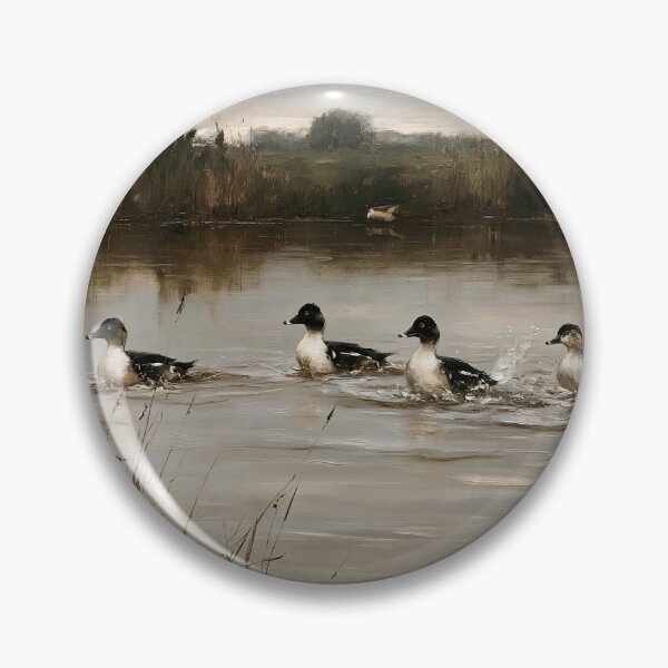 Item preview, Four Ducks Swimming in a Serene Marsh Pond designed and sold by lautir.