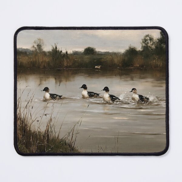 Item preview, Four Ducks Swimming in a Serene Marsh Pond designed and sold by lautir.