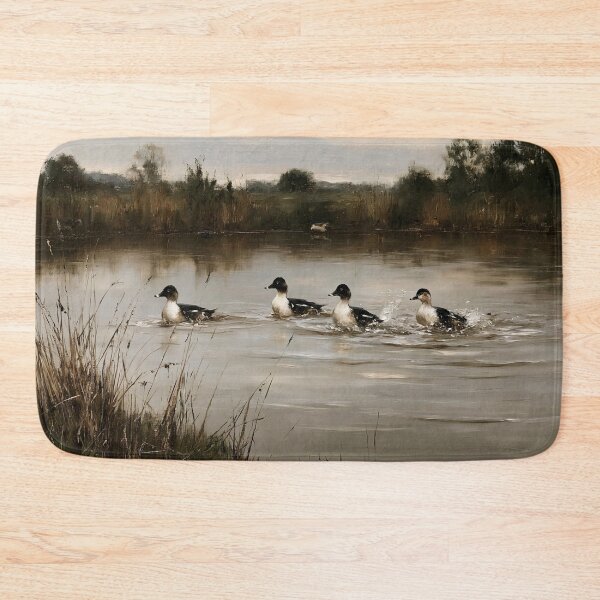 Item preview, Four Ducks Swimming in a Serene Marsh Pond designed and sold by lautir.