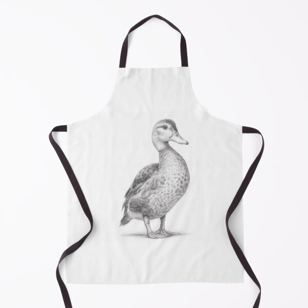 Item preview, Standing Duck Portrait – Detailed Black and White Pencil Sketch designed and sold by Leon Woods Pencil Art.