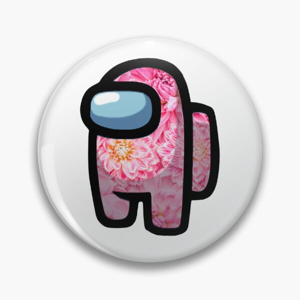 Item preview, among us crewmate - pink dahlia flower pattern designed and sold by noob publishing.