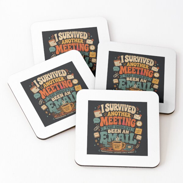 Item preview, I Survived Another Meeting That Should've Been an Email | Funny Office Retro T-S designed and sold by SLAYTHESPACE.