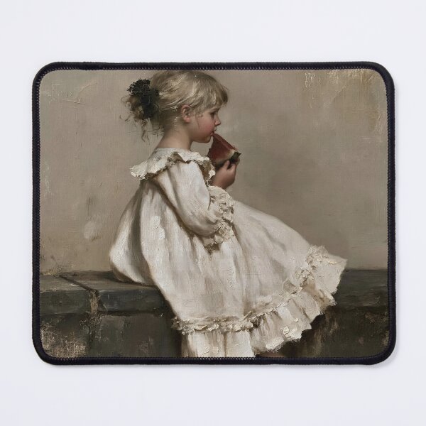 Item preview, Little Girl in White Dress Eating Watermelon designed and sold by lautir.