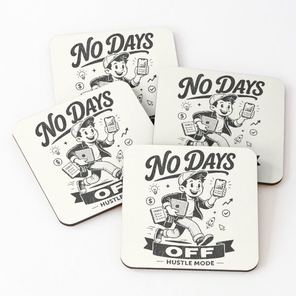 Item preview, No Days Off Hustle Mode Vintage Entrepreneur Motivation designed and sold by CamaleonDesigns.