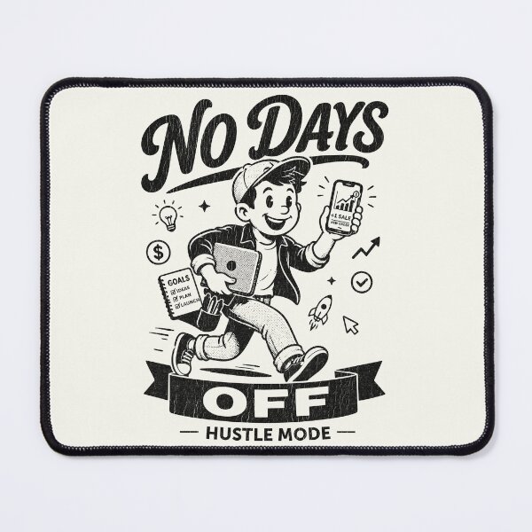 Item preview, No Days Off Hustle Mode Vintage Entrepreneur Motivation designed and sold by CamaleonDesigns.