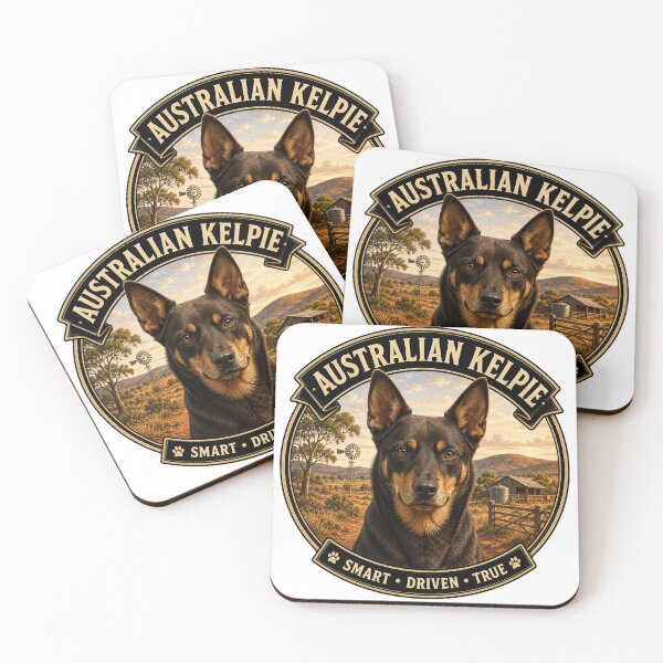 Item preview, Australian Kelpie - Smart, Driven, True - Vintage Dog Badge designed and sold by TheCanineCanvas.