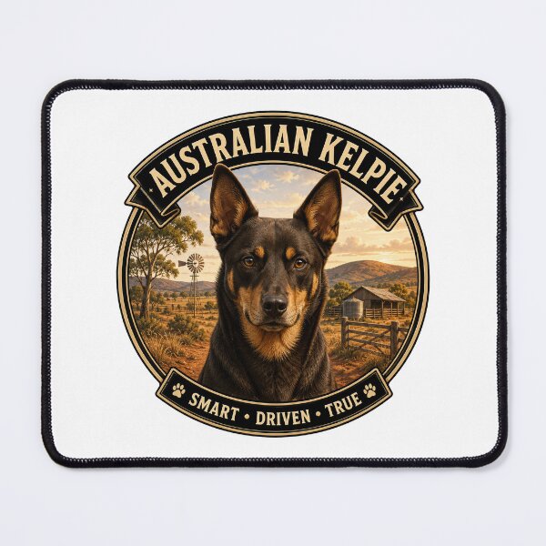Item preview, Australian Kelpie - Smart, Driven, True - Vintage Dog Badge designed and sold by TheCanineCanvas.