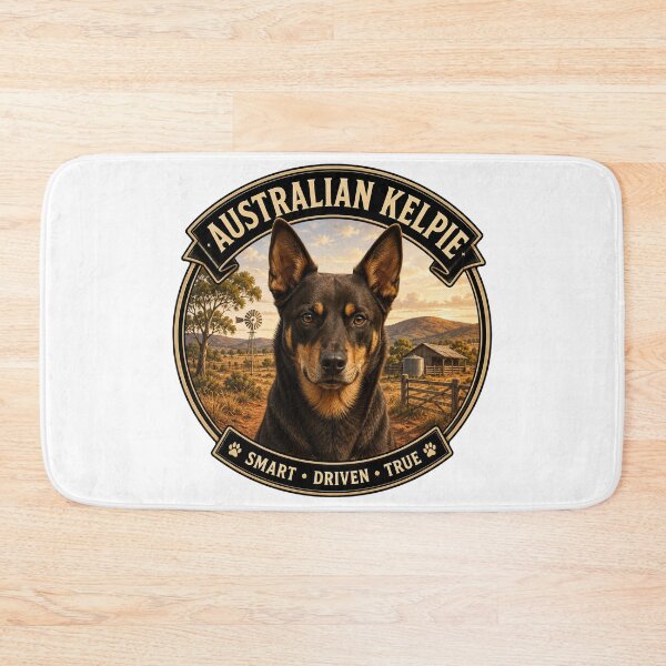Item preview, Australian Kelpie - Smart, Driven, True - Vintage Dog Badge designed and sold by TheCanineCanvas.