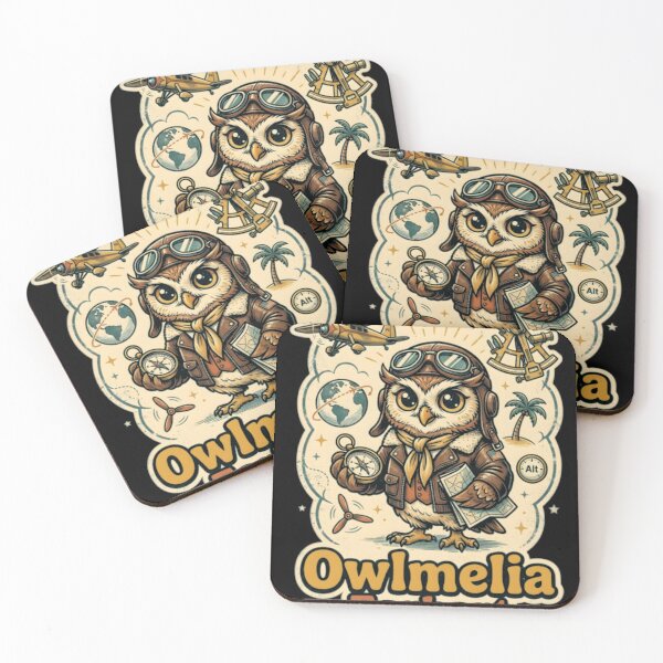 Item preview, Amelia Earhart Cute Retro Aviator Owl Illustration designed and sold by Doce Caos Criativo.