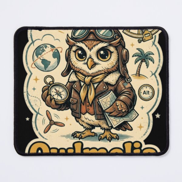 Item preview, Amelia Earhart Cute Retro Aviator Owl Illustration designed and sold by Doce Caos Criativo.