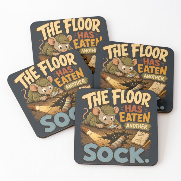 Item preview, The Floor Has Eaten Another Sock Mouse Detective designed and sold by VIVID COLORS CLUB.