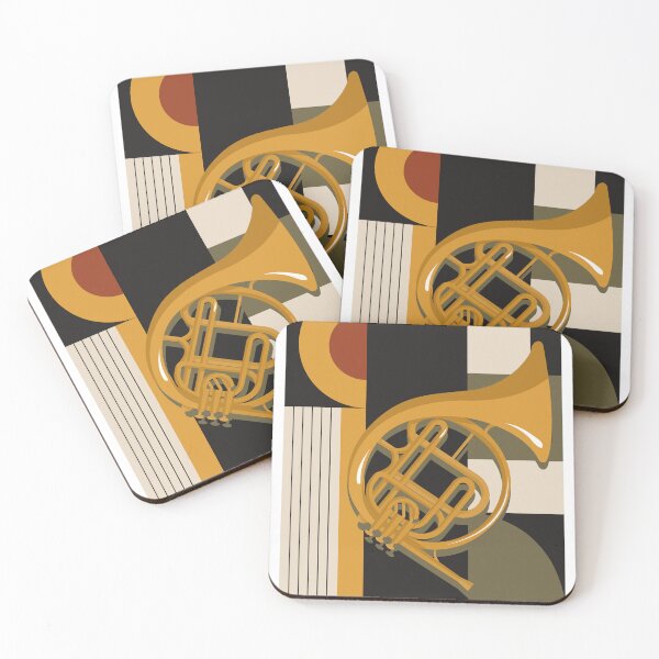 Item preview, Bauhaus French Horn Art | Minimalist Geometric Music Print | Mid-Century Modern Jazz Print designed and sold by Studio pod Burom.