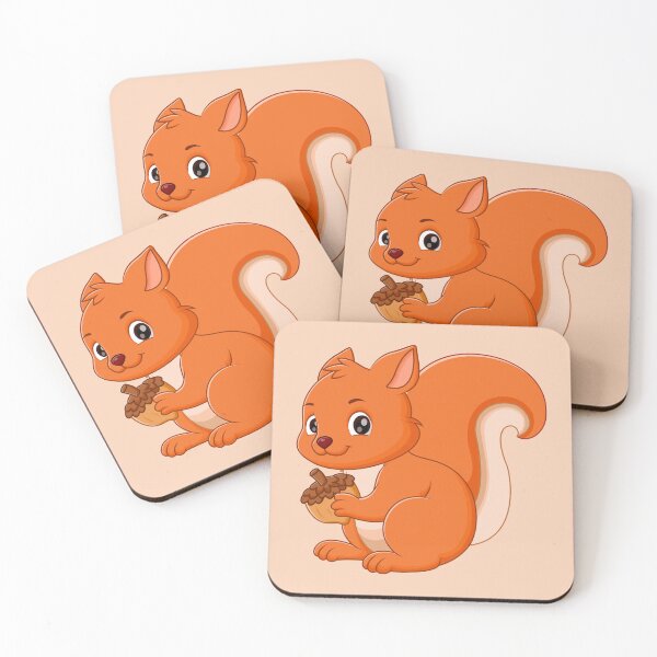 Item preview, Cute Squirrel Holding Acorn Autumn Animal Illustration designed and sold by SolutionsArt.