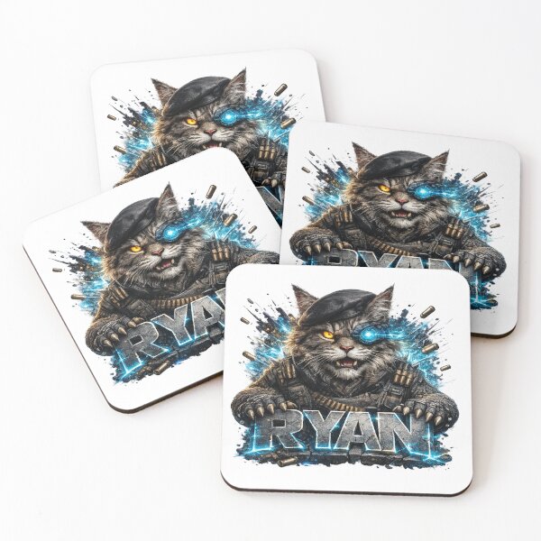 Item preview, Ryan – Cyber Battle Cat | Personalized 3D Cartoon Design designed and sold by AlexLineArt.