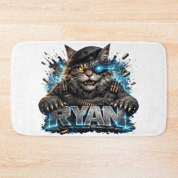 Item preview, Ryan – Cyber Battle Cat | Personalized 3D Cartoon Design designed and sold by AlexLineArt.