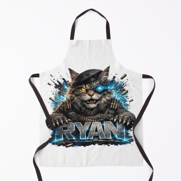 Item preview, Ryan – Cyber Battle Cat | Personalized 3D Cartoon Design designed and sold by AlexLineArt.